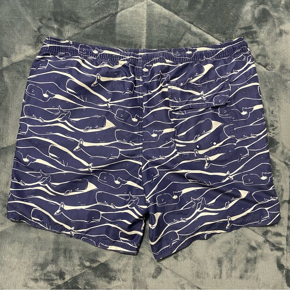 vineyard vines blue whale patterned swim trunks - Picture 2 of 3